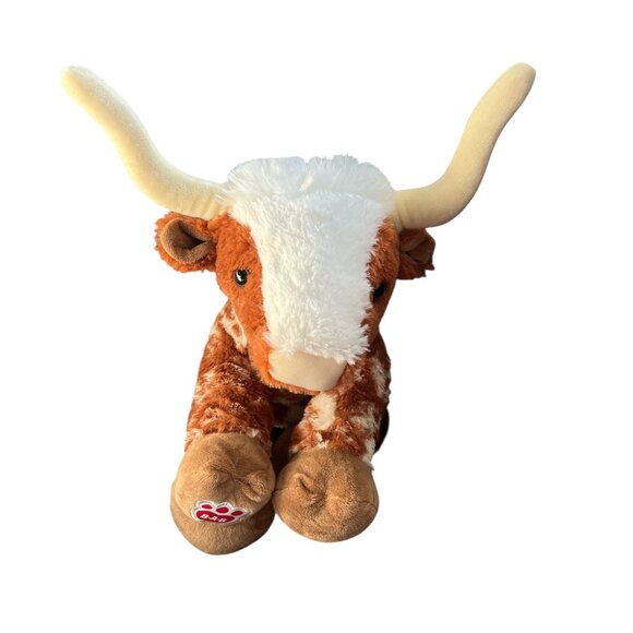 BUILD A BEAR BAB Longhorn Cow Plush Beating Heart with Jeans and Ball Cap - Picture 7 of 8